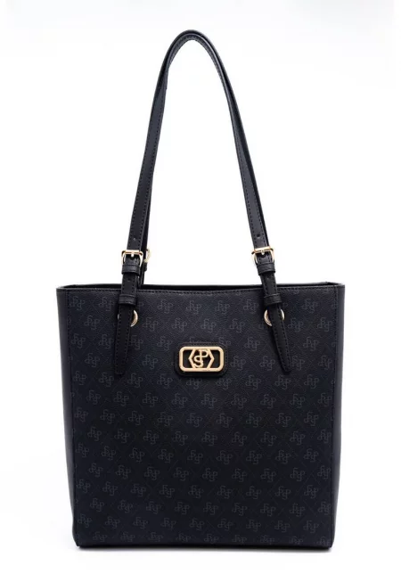 Шопинг чанта от еко кожа - Черен