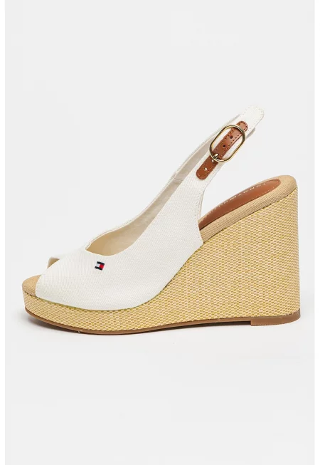 Скосени сандали Flag с отворена пета - Бял