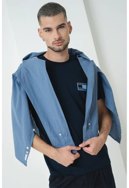 Слим памучна тениска с лого