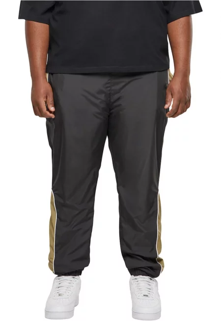 Спортен панталон с контрасти - Черен/Маслинено зелено