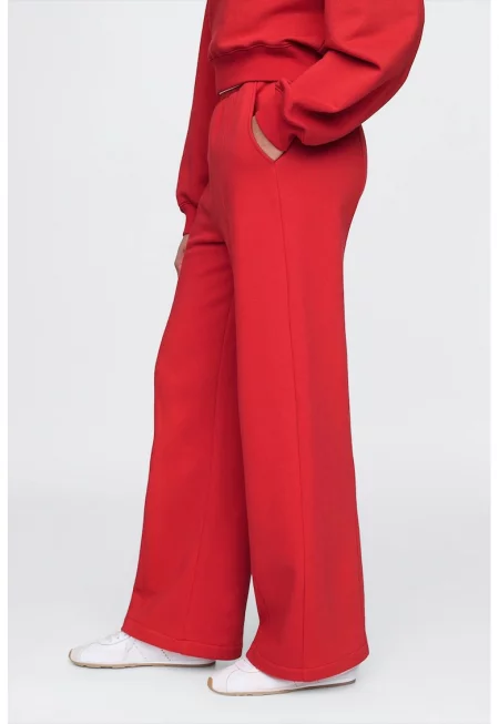 Спортен панталон Vintage с широк крачол - Аленочервен