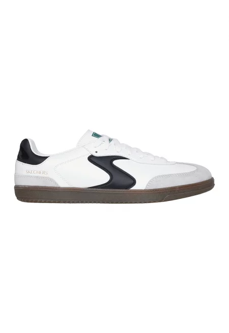 Спортни обувки от еко кожа Hotshort с велур - Бял/Черен/Светло сив