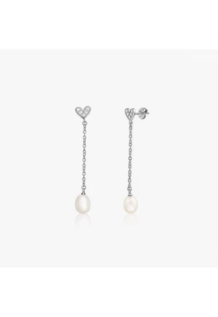 Сребърни обеци Never Let You Go - Естествени перли