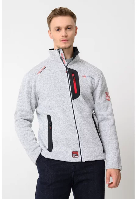 Суитшърт Trampoline с цип - Бял