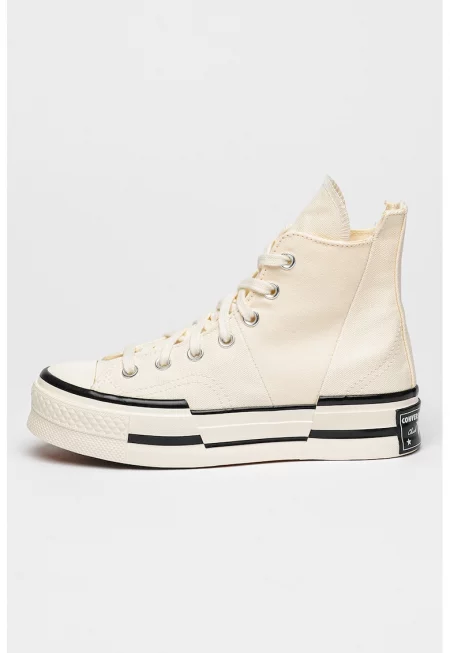 Унисекс текстилни кецове Chuck 70 Plus с лого - Мръснобял