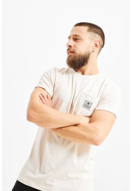 Унисекс тениска със светлоотразително лого - Мръснобял