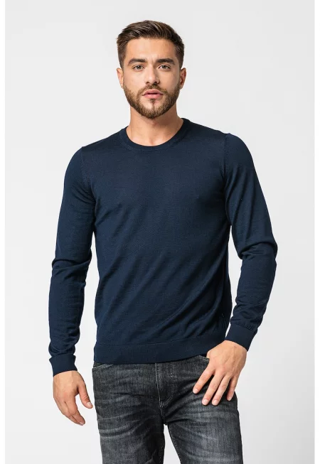 Втален пуловер Leno от необработена вълна