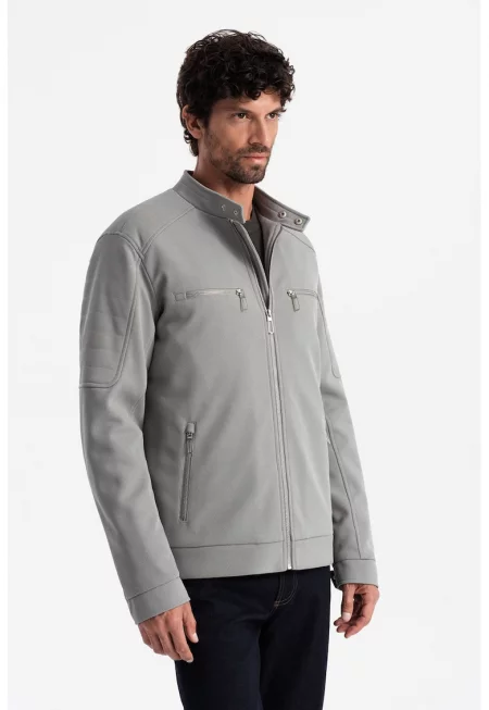Яке с джобове с цип - Сив