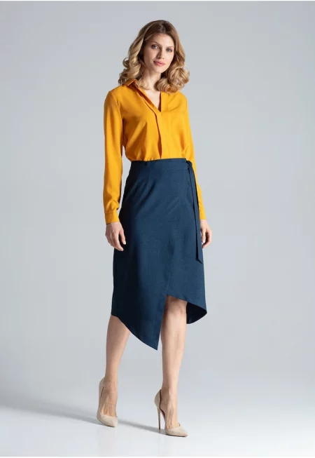 Асиметрична пола  Полиестер - Елегантен - Син