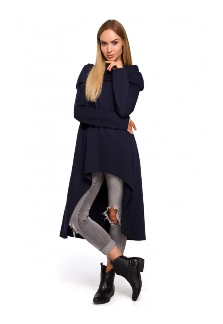 Асиметрична туника  памук - тъмносиньо