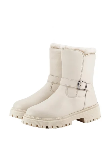 Бежови подплатени боти B026-86 112 11881