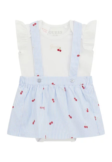 Боди и гащеризон - Червен/Пастелносин/Слонова кост