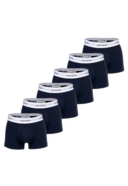 Боксерки с лого на талията - 6 чифта - Тъмносин