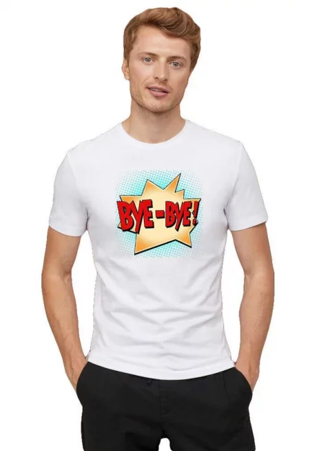 Бяла мъжка тениска - Bye Bye