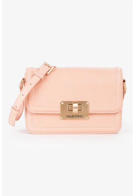 Чанта през рамо Floren от еко кожа - Пастелнорозов