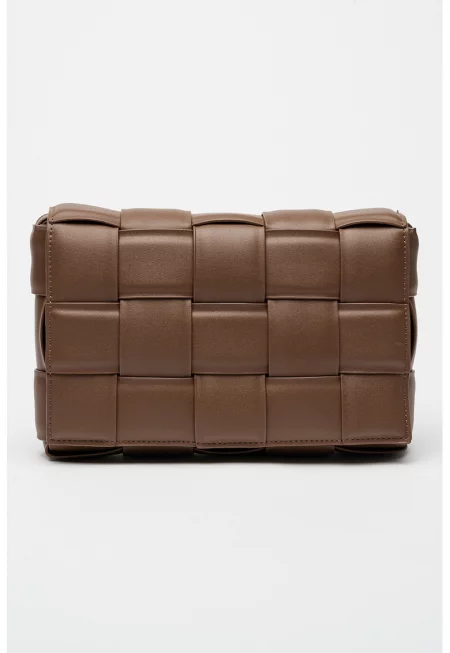 Чанта през рамо от еко кожа със сплетен дизайн