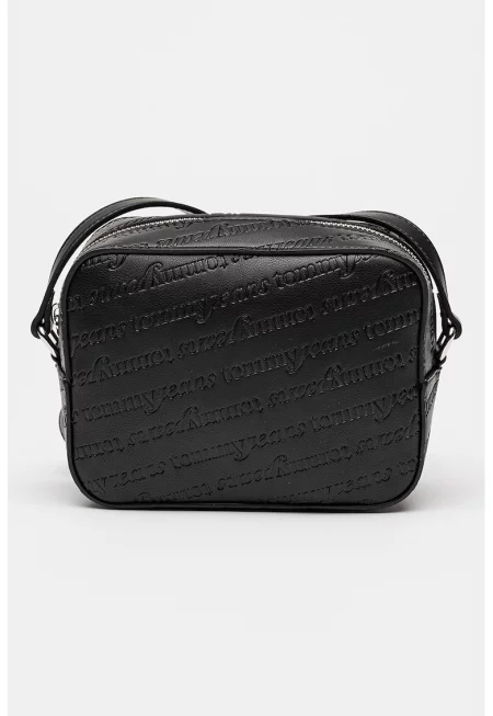 Чанта с релефно лого - Черен