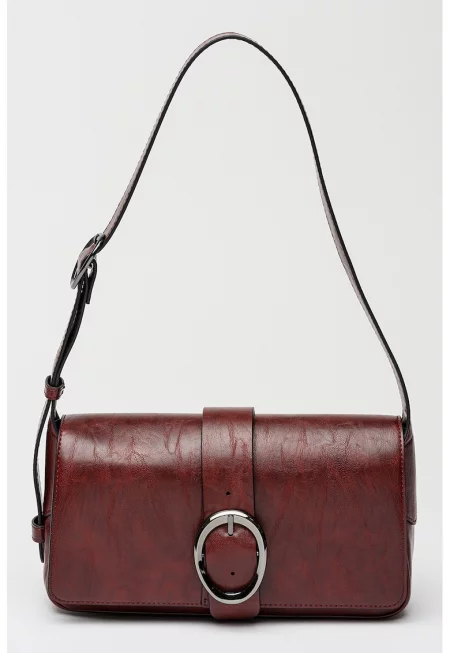 Чанта за рамо Celena от еко кожа - Тъмночервен