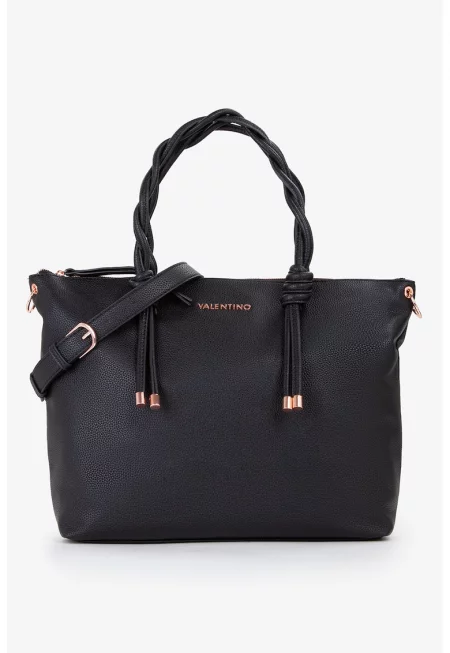 Чанта за рамо от еко кожа Scarlett RE - Черен