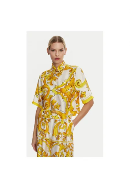 Дамска риза -  305315403 - Копринена - Жълта - Жълт