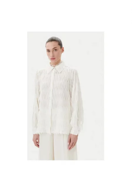 Дамска риза  BBW4397 - Полиестер - Бял