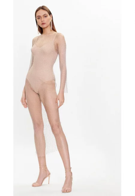 Дамска рокля -  301820888 - Полиестер - Бежов - Бежов