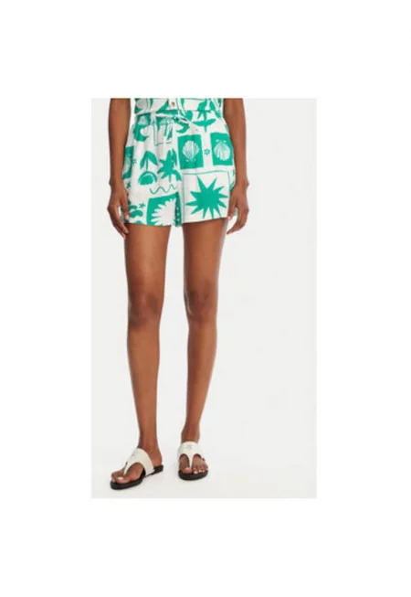 Дамски къси панталони  WILLIAM SHELLPA - Вискоза/Лен - Зелен - Зелен