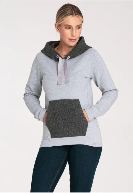 Дамски суитшърт -  M1045 - сив/тъмносив - памук
