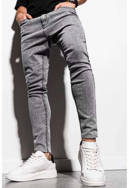 Дънки с незавършени краища - Сив меланж