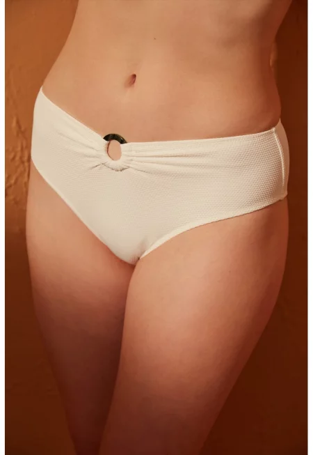 Долнище на бански със средна талия - Мръснобял
