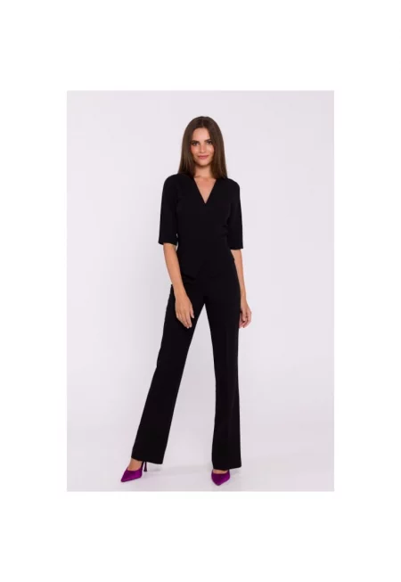 Елегантен дамски гащеризон с пеплум -