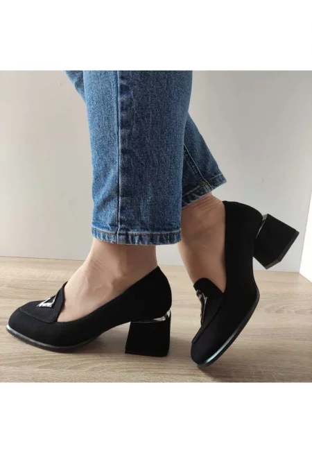 Ежедневни дамски обувки  E1649 19 черен велур - черен