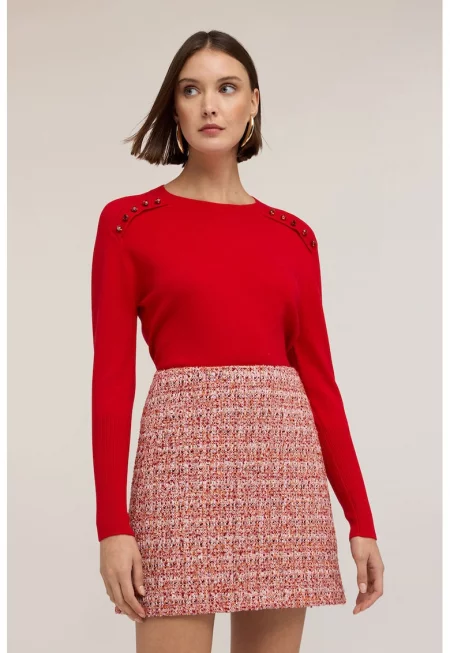 Фино плетен пуловер с вълна