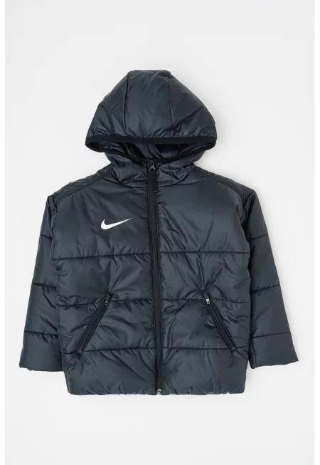 Футболно яке с качулка - Черен/Бял