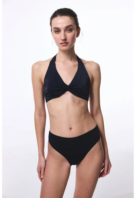 Горнище на бански с дебели презрамки - Черен