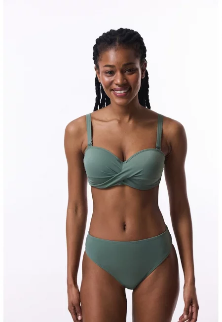 Горнище на бански с тънки презрамки - Бледозелен