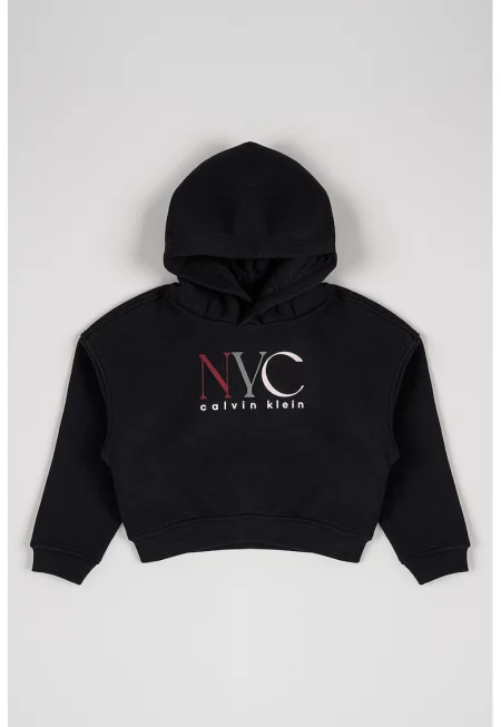 Худи с лого - Черен