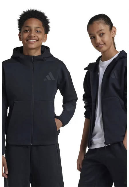 Худи Z.N.E. с цип - Черен