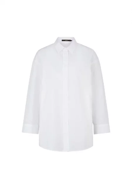 Извънгабаритна риза с копчета отстрани - Бял