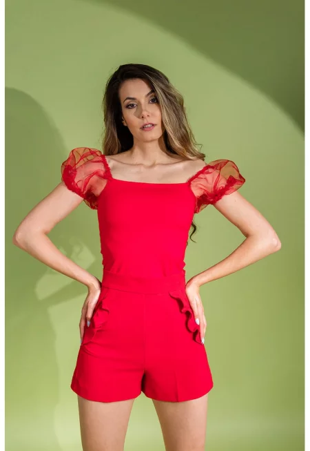 Къс панталон Iris с дипли