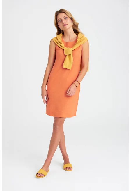 Къса рокля с лен