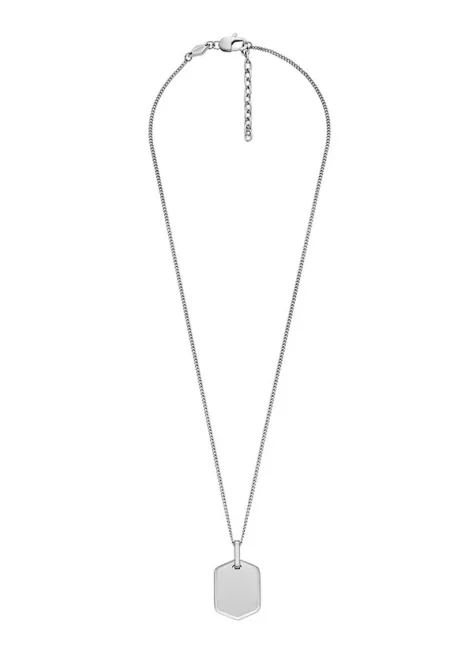 Колие от неръждаема стомана с висулка - Сребрист