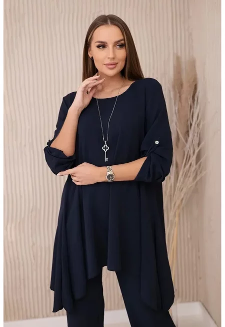 Комплект от свободна блуза и панталон - Един размер