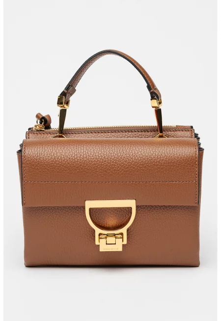 Кожена чанта Arlettis Signature с текстилна презрамка