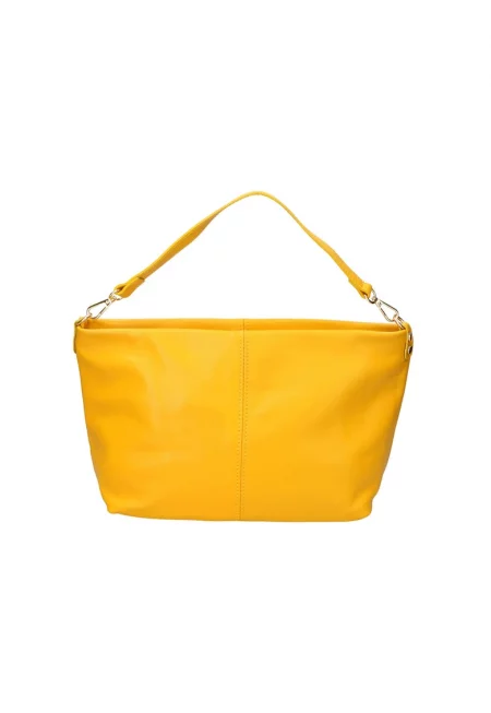 Кожена чанта с отделящи се презрамки - Жълт