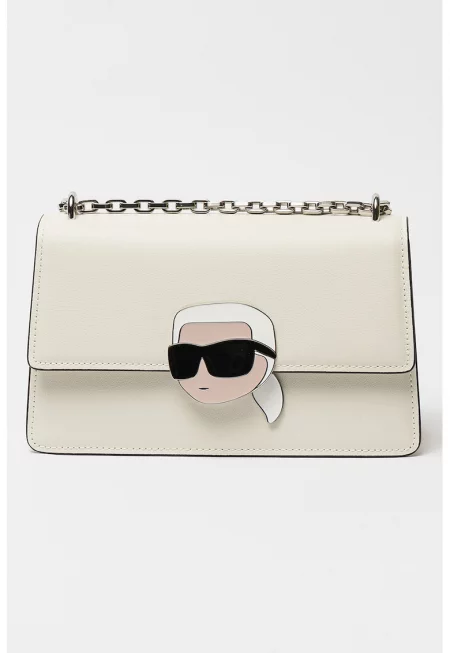 Кожена чанта с презрамка с верижка