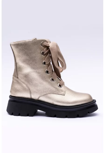 Кожени боти - Златист