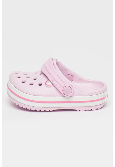 Крокс Crocband с отворена пета и контрастни ивици - Пастелнорозов