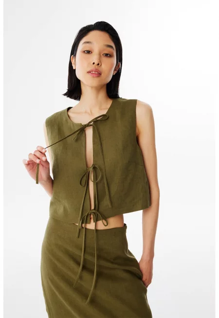 Ленен елек с връзки