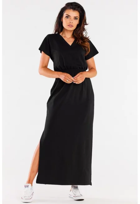 Макси рокля с къс ръкав